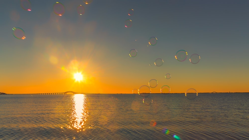 sun setting over the sea