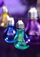 blue and white light bulb