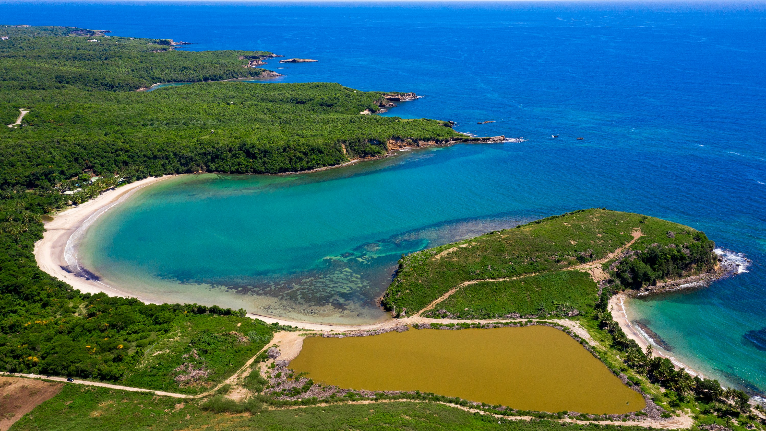 aerial view of green grass field near blue sea during daytime