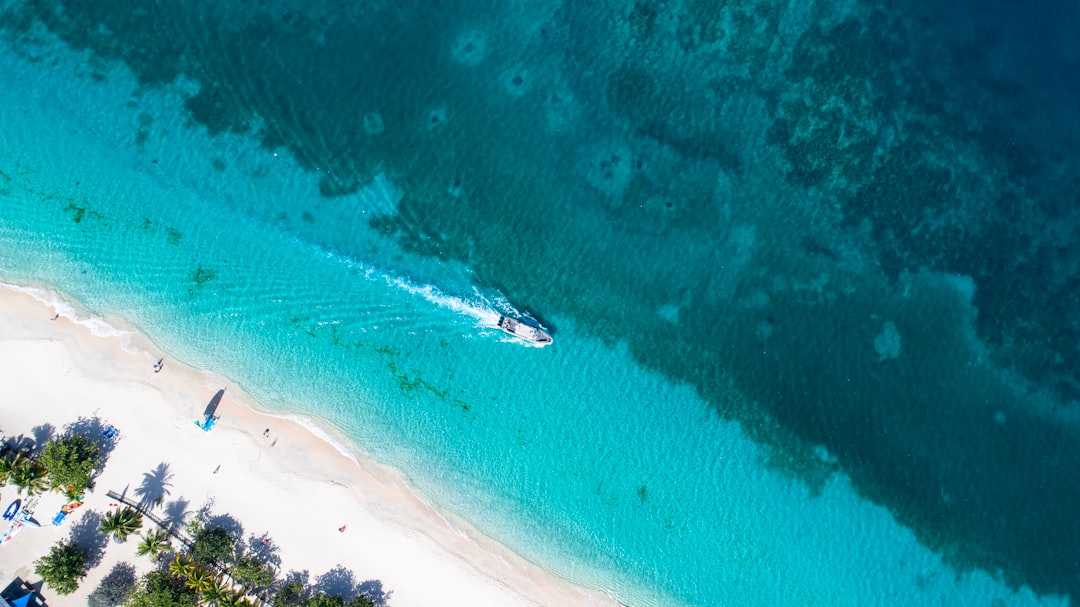 aerial view of boat on sea during daytime