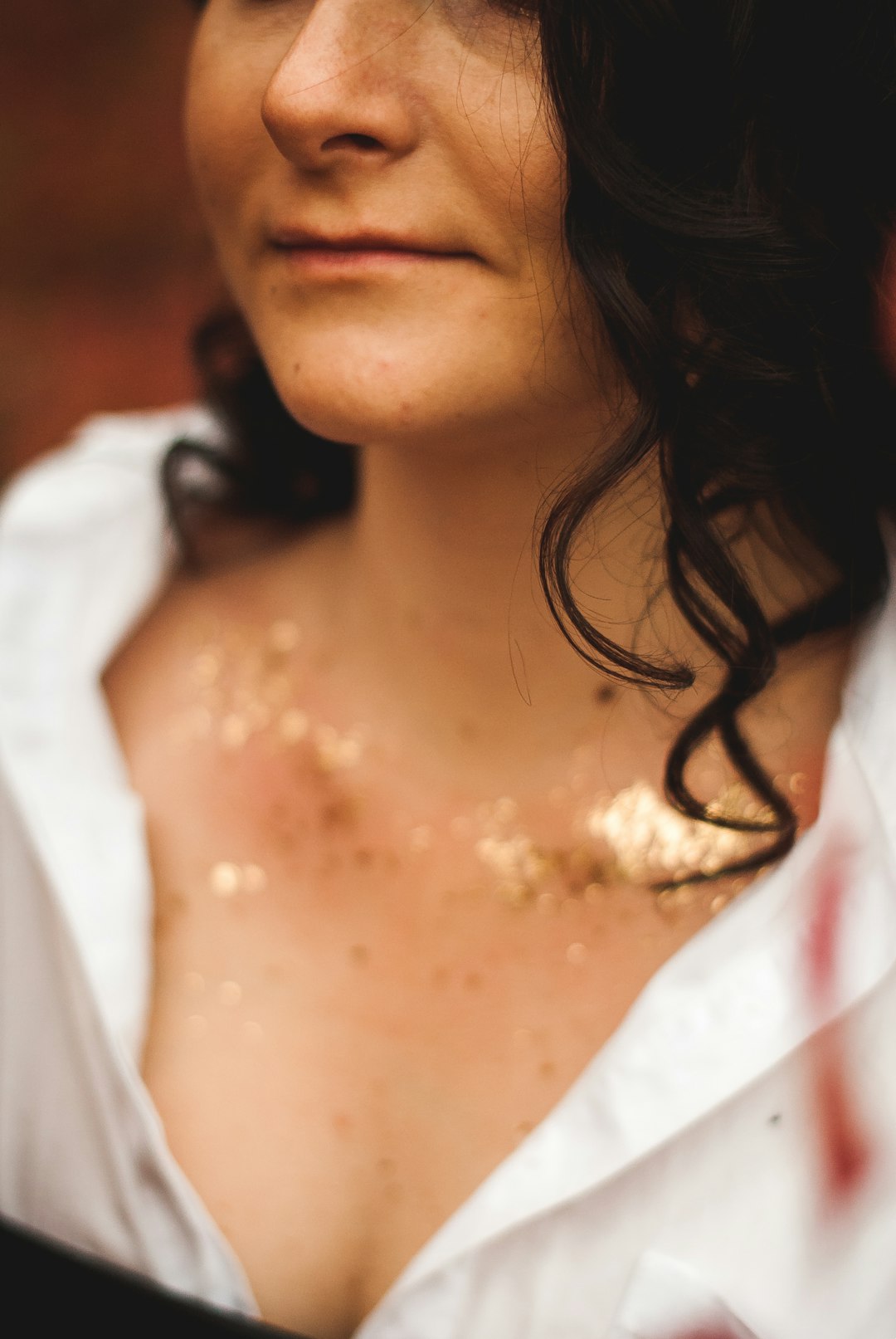 woman in white dress shirt