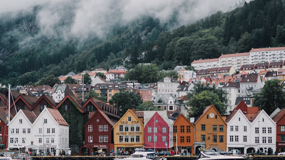 houses near mountain during daytime