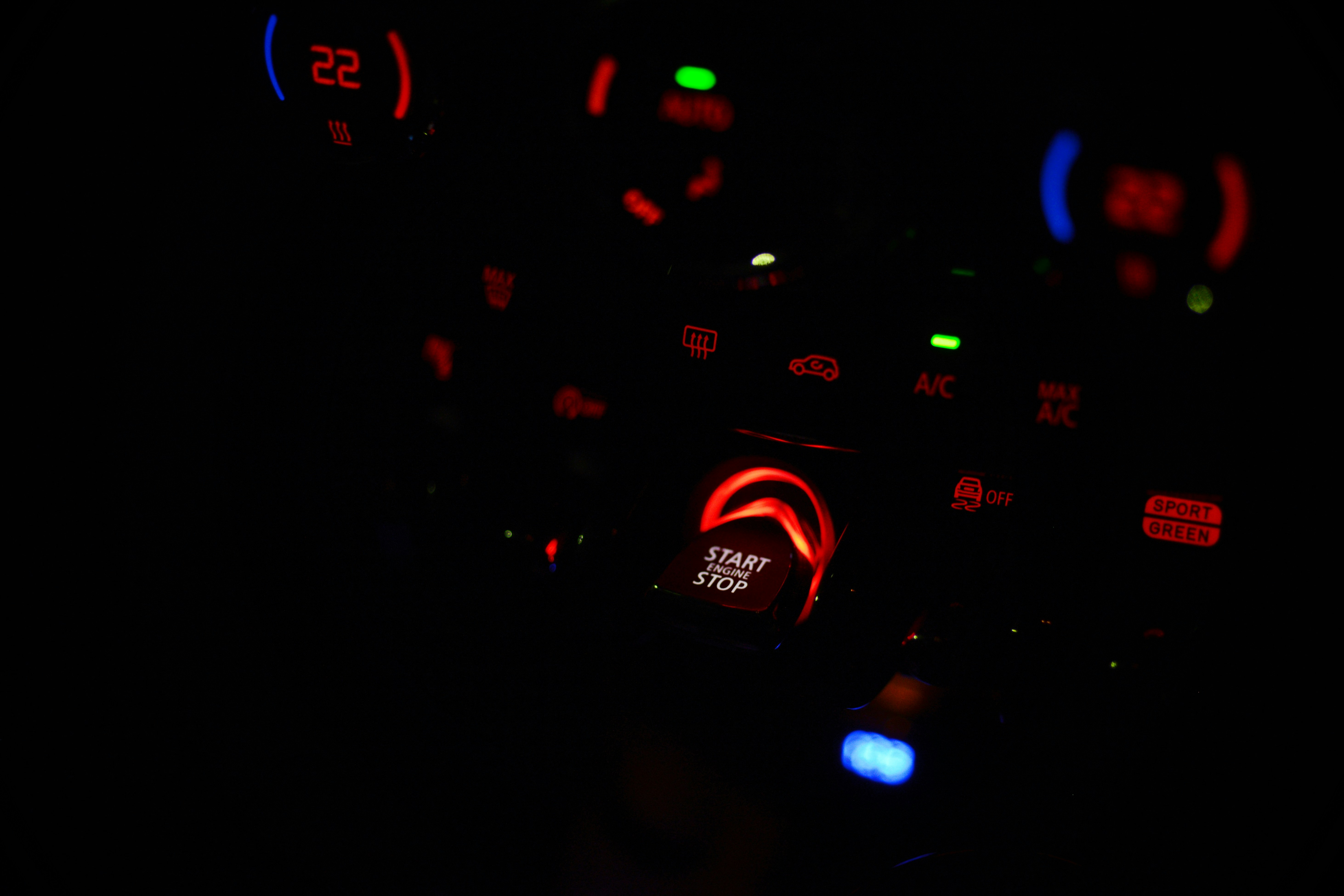 black red and blue light