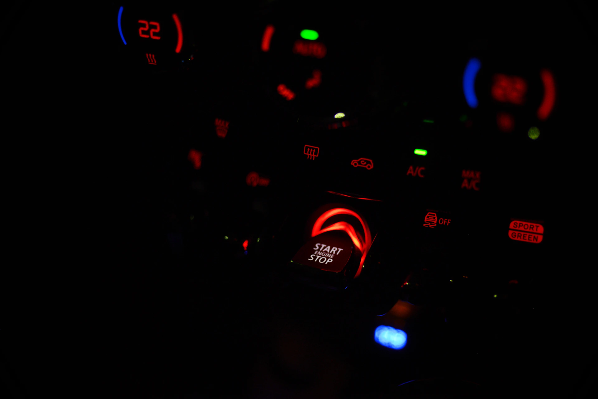 black red and blue light