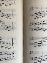 musical notes on white paper