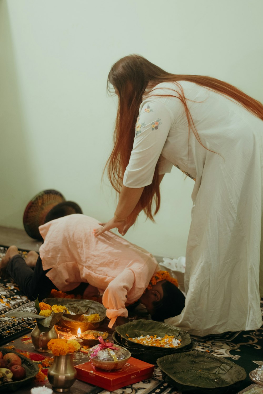 man in white dress shirt and woman in white dress