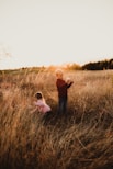 Children playing in a sunlit field surrounded by wildflowers.