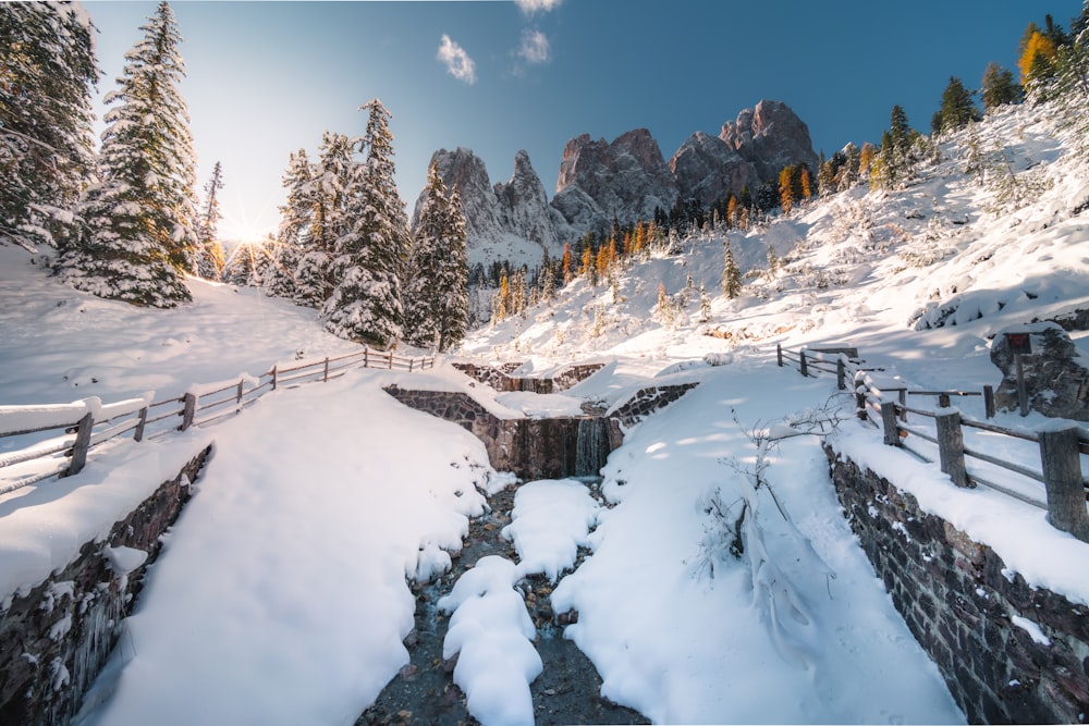 snow covered mountain during daytime