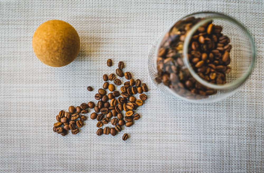 brown and black coffee beans