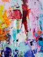 red blue and yellow abstract painting
