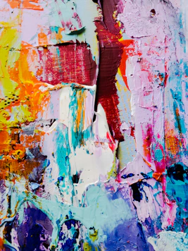 red blue and yellow abstract painting