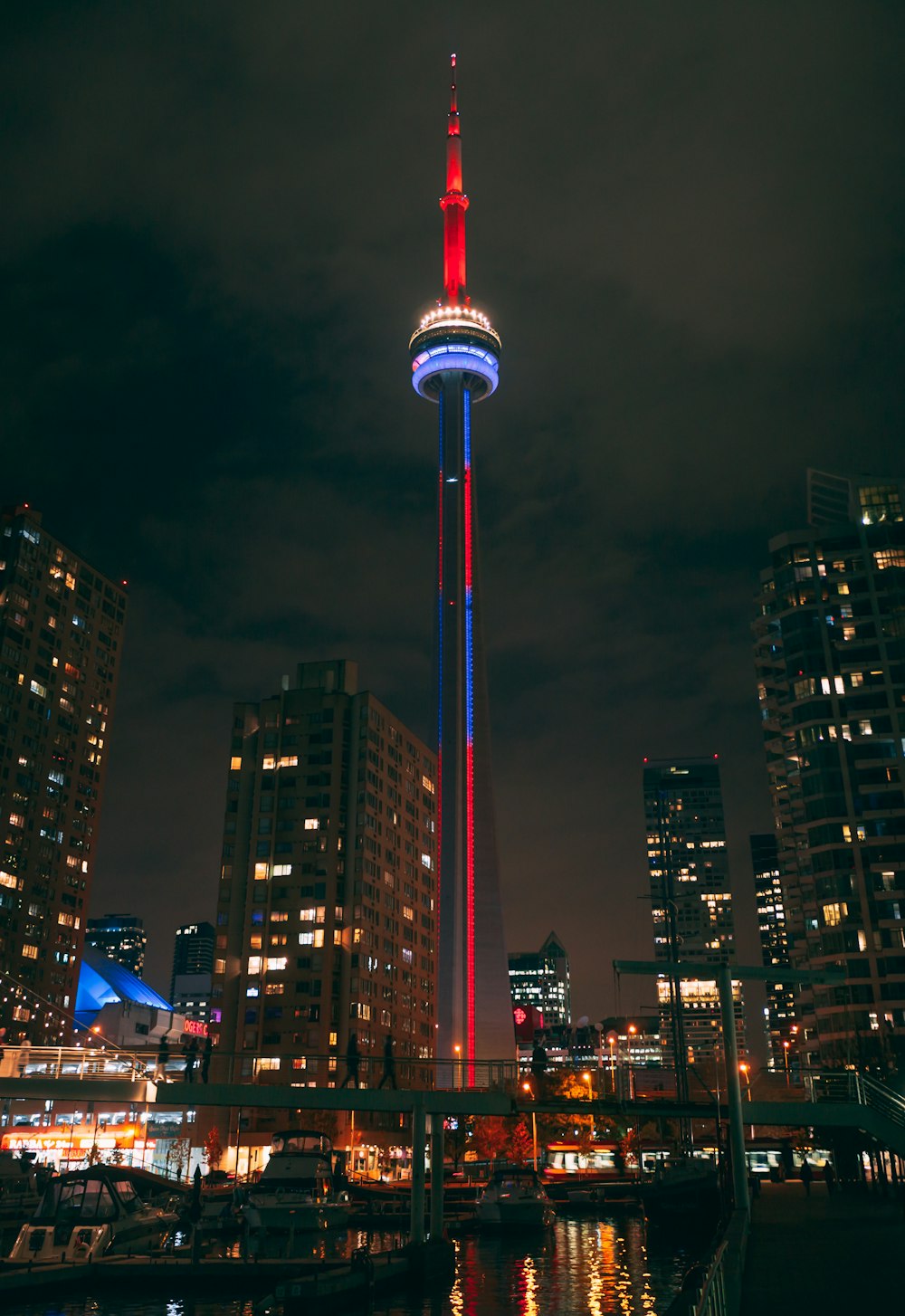 high rise building during night time