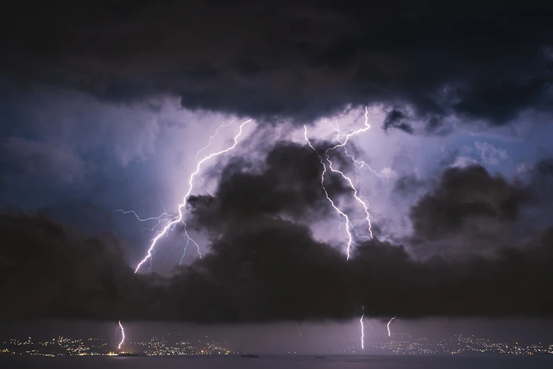 Storm clouds over a home