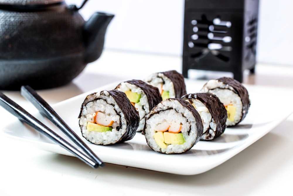 sushi on white ceramic plate