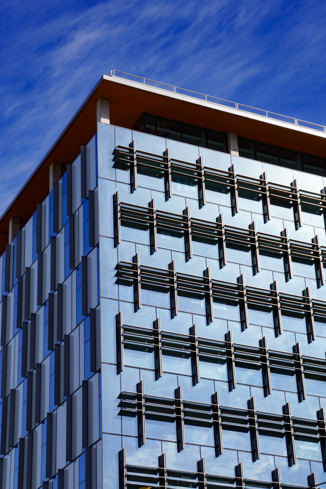 white and blue concrete building