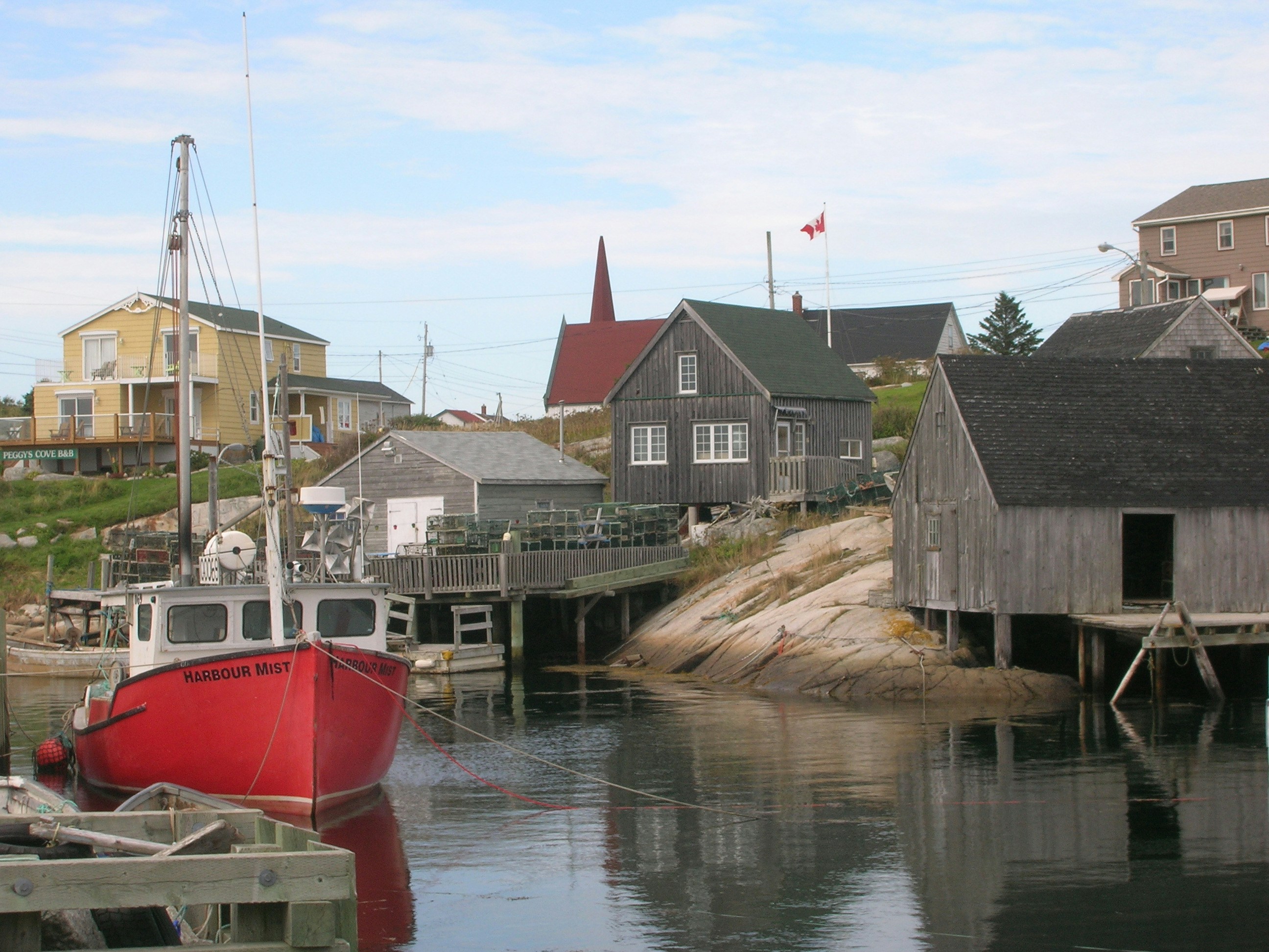 red and white boat on dock during daytime, Fishing Village