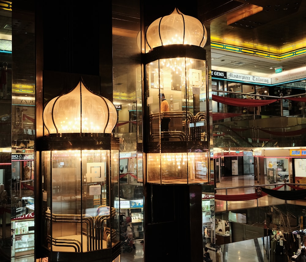 brown wooden framed glass door