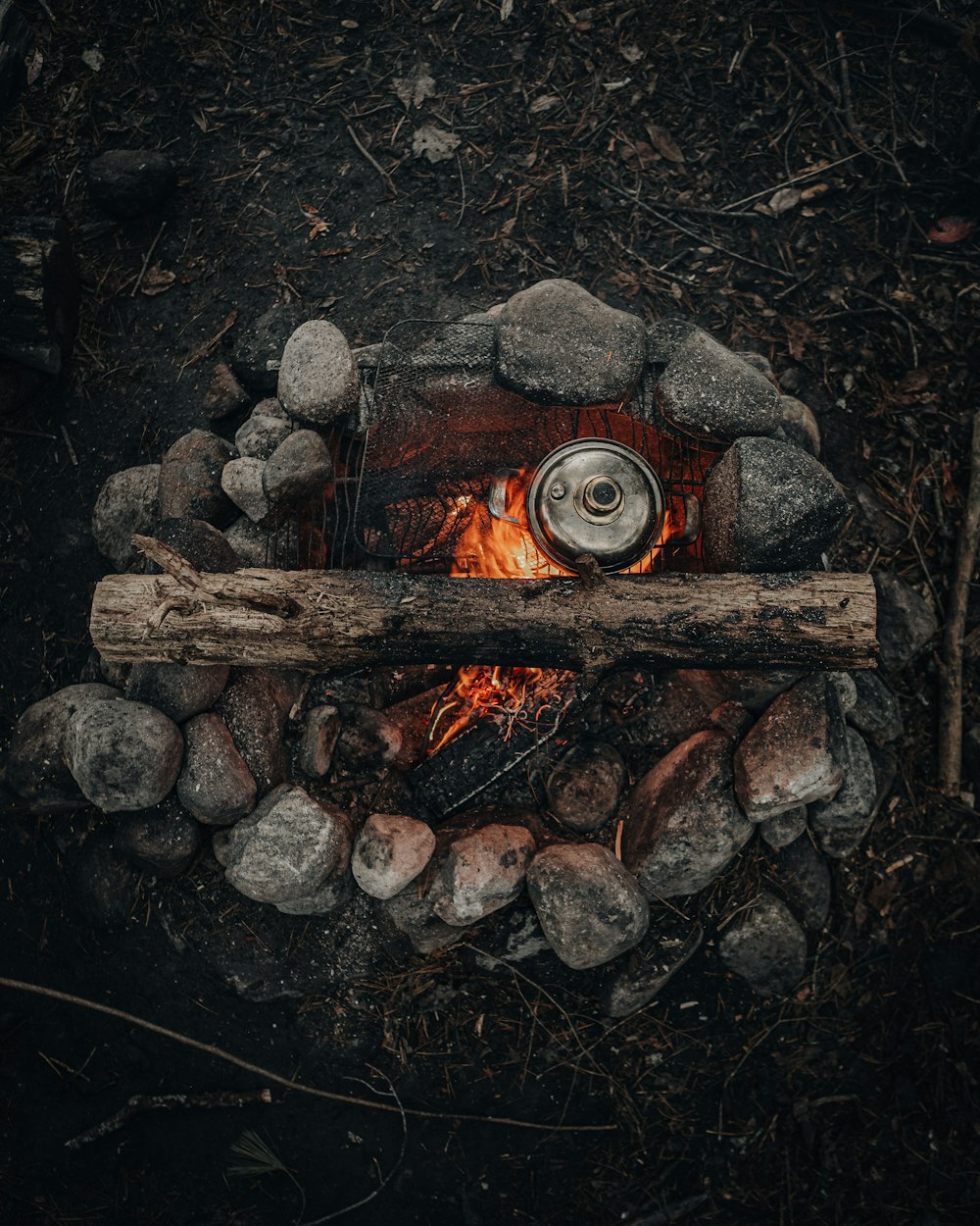 brown and black fire pit