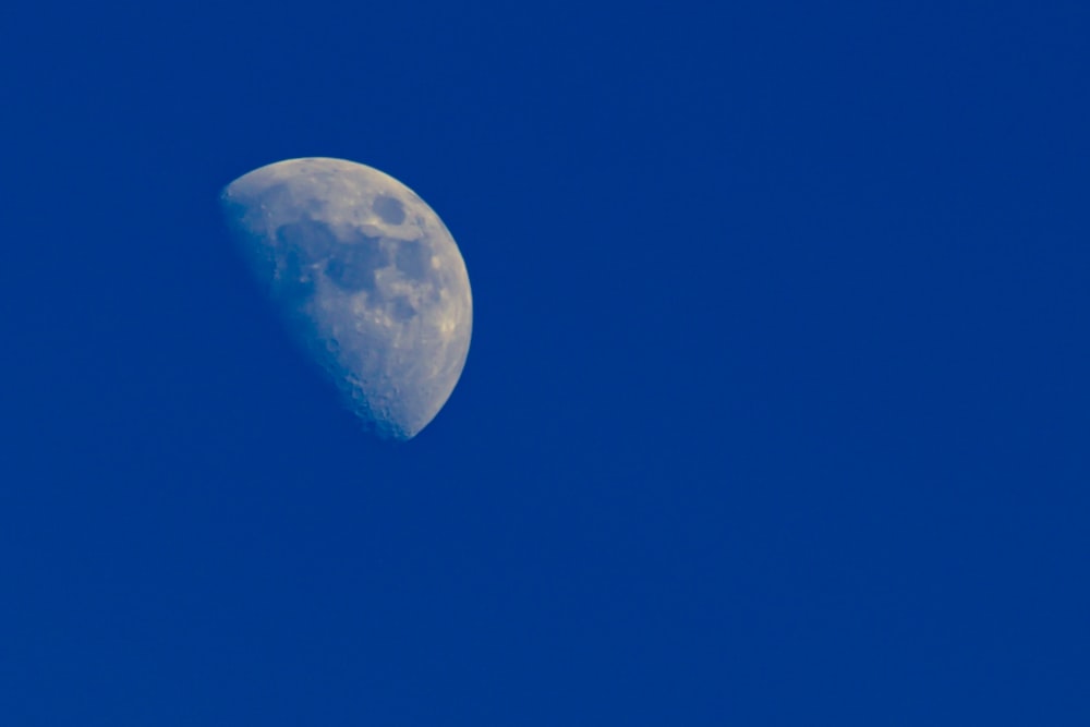 blue moon in blue sky
