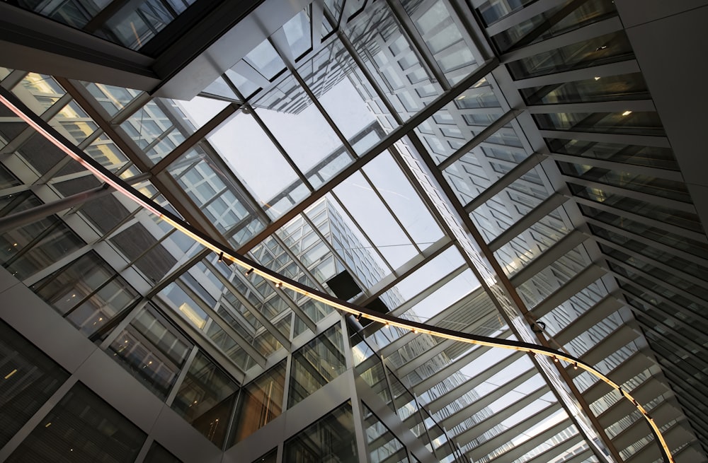 brown wooden frame glass ceiling