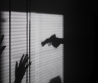 silhouette of person on window