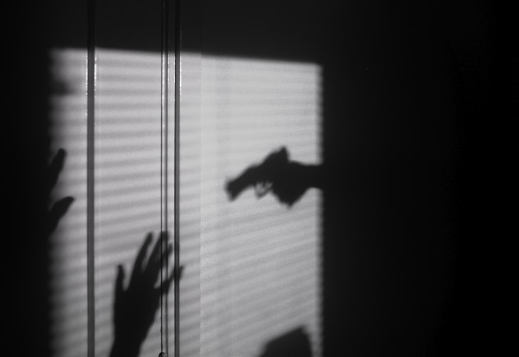 silhouette of person on window