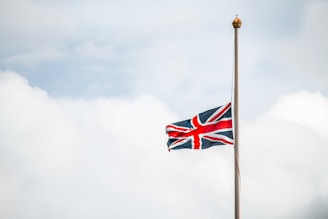 us a flag under white clouds