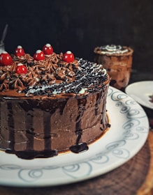 chocolate cake on white ceramic plate