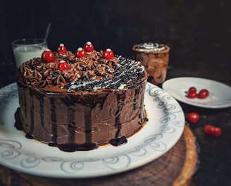 chocolate cake on white ceramic plate