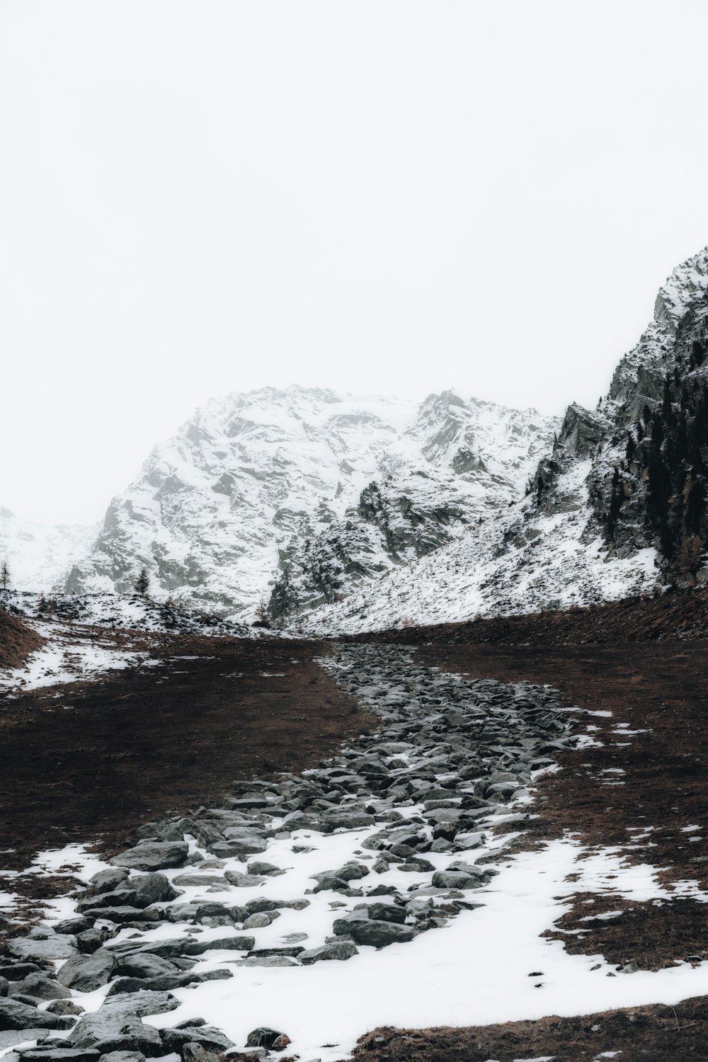 snow covered mountain during daytime