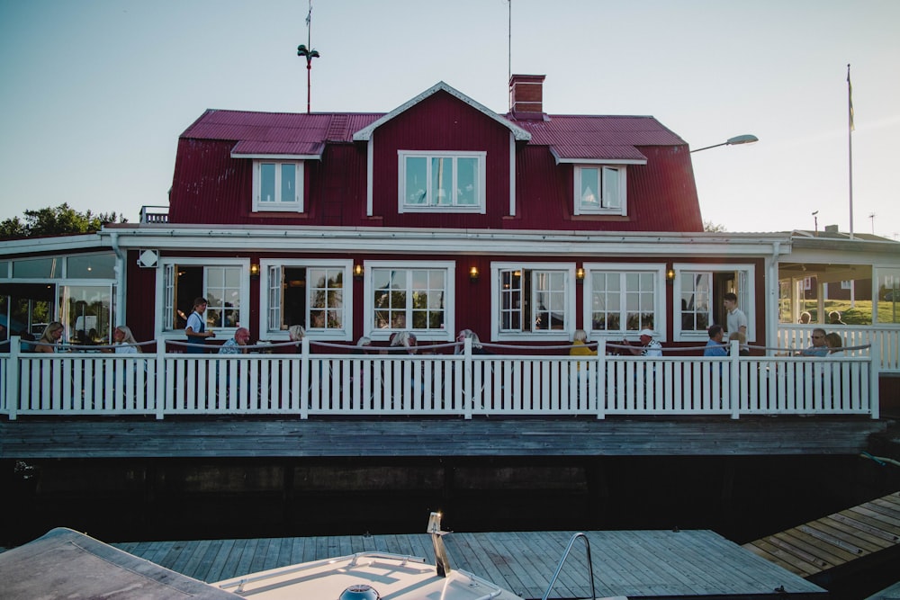 red and white wooden house