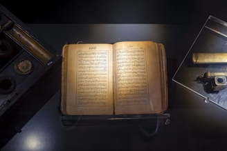 Deenulislam Hero Image - Image of an old Quran on a table which symbolises the authenticity.