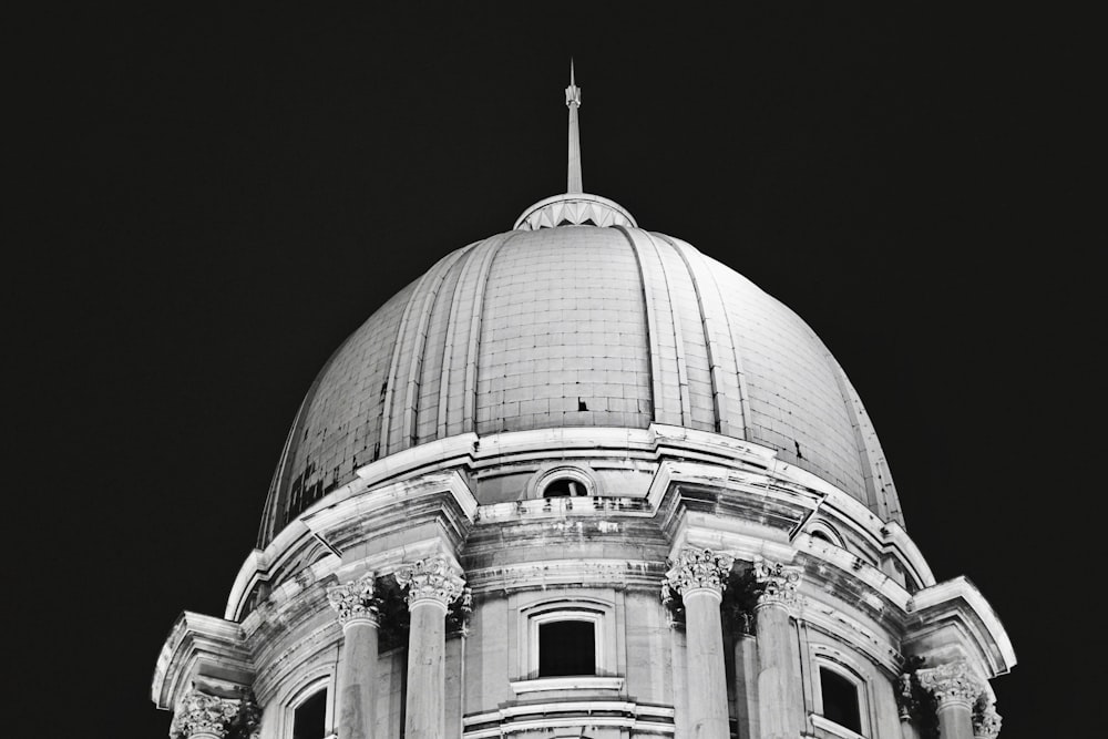 white dome building during night time