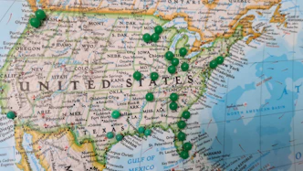 yellow green and white map