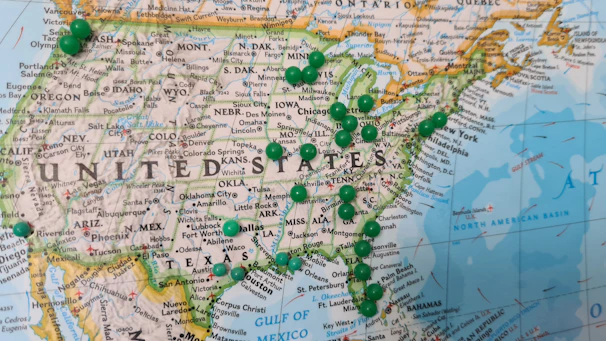 yellow green and white map