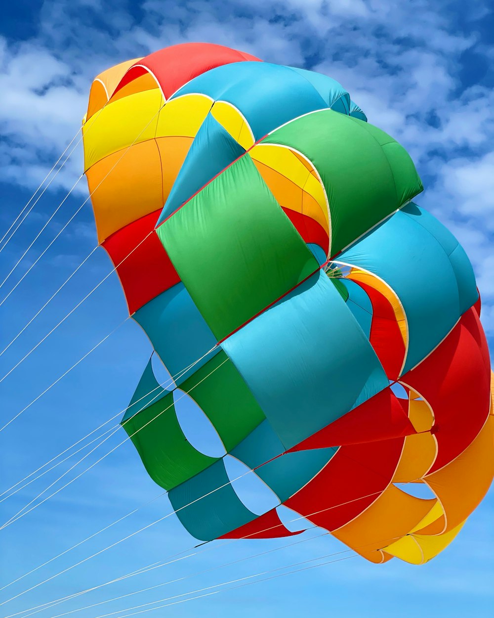 yellow red blue and green hot air balloon