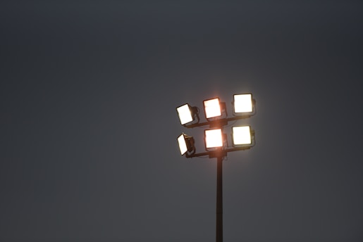 black and white street light