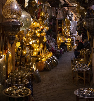 brass and silver pendant lamps