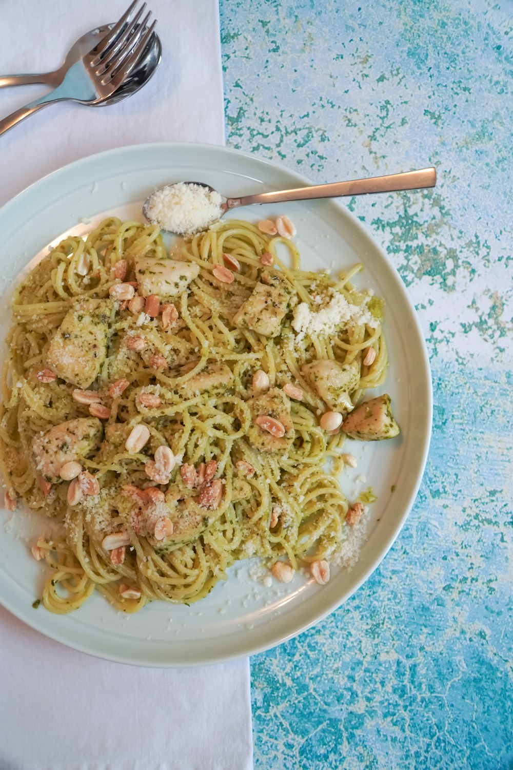 pasta dish on white ceramic plate