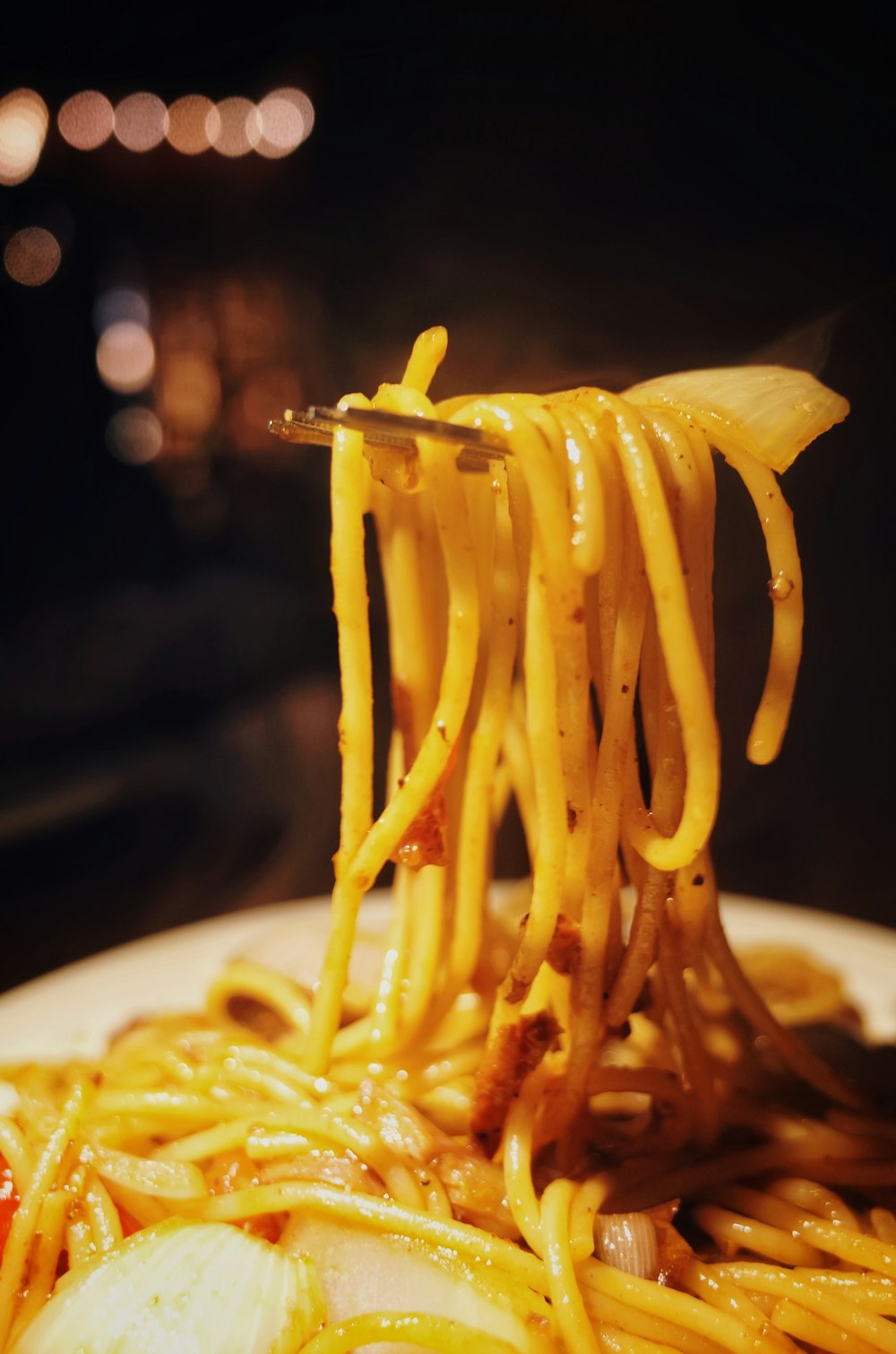 pasta dish on white ceramic plate