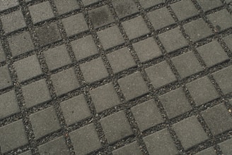A close-up of paver slabs and a well-maintained irrigation system.