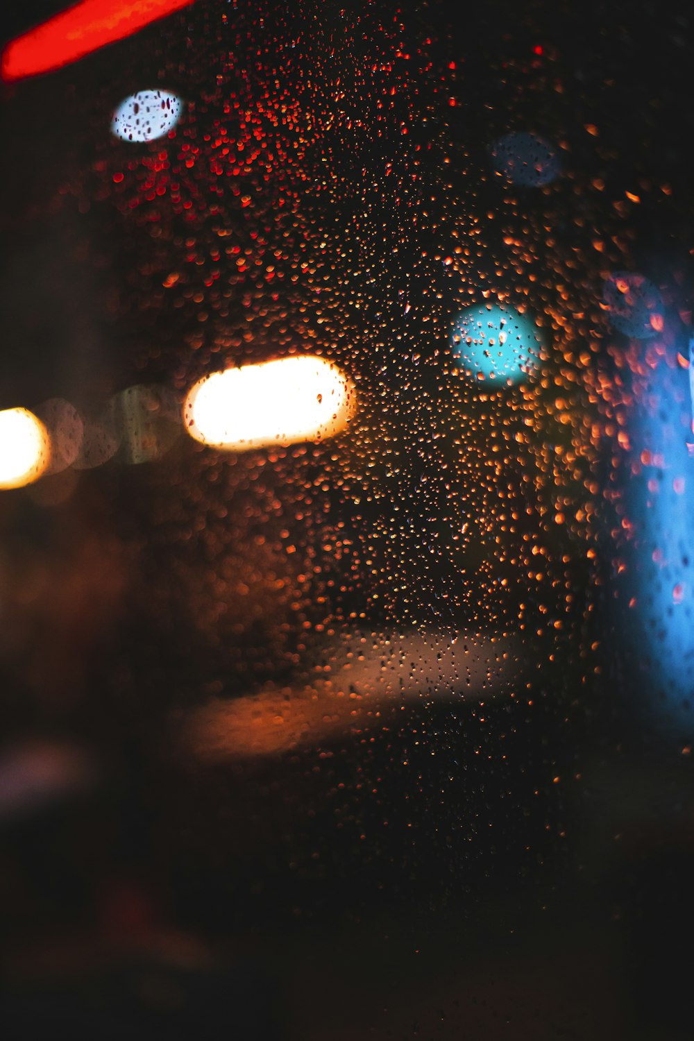 water droplets on glass window