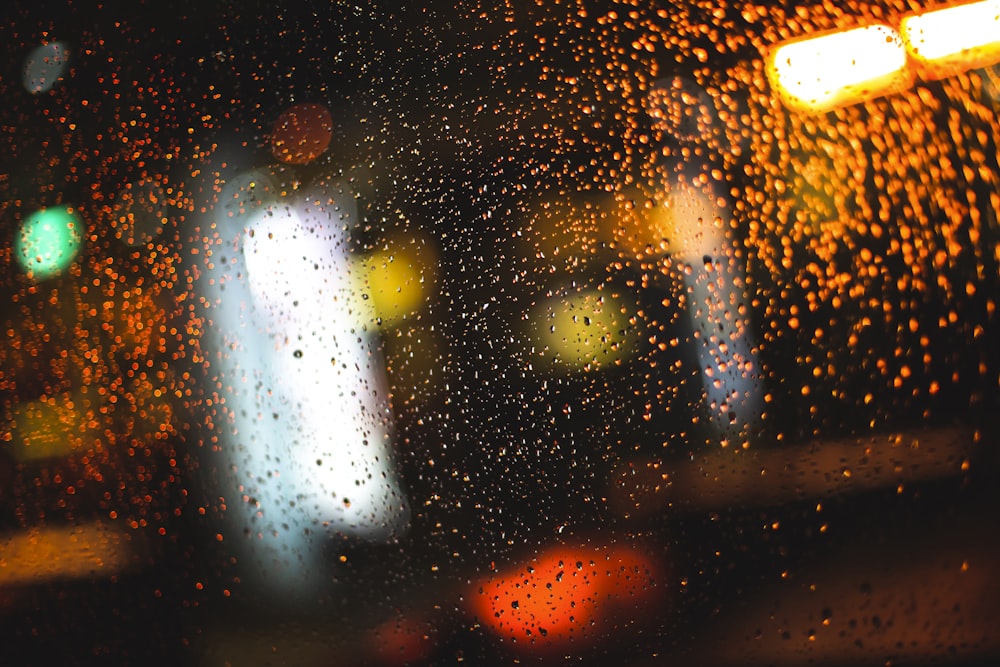 water droplets on glass window