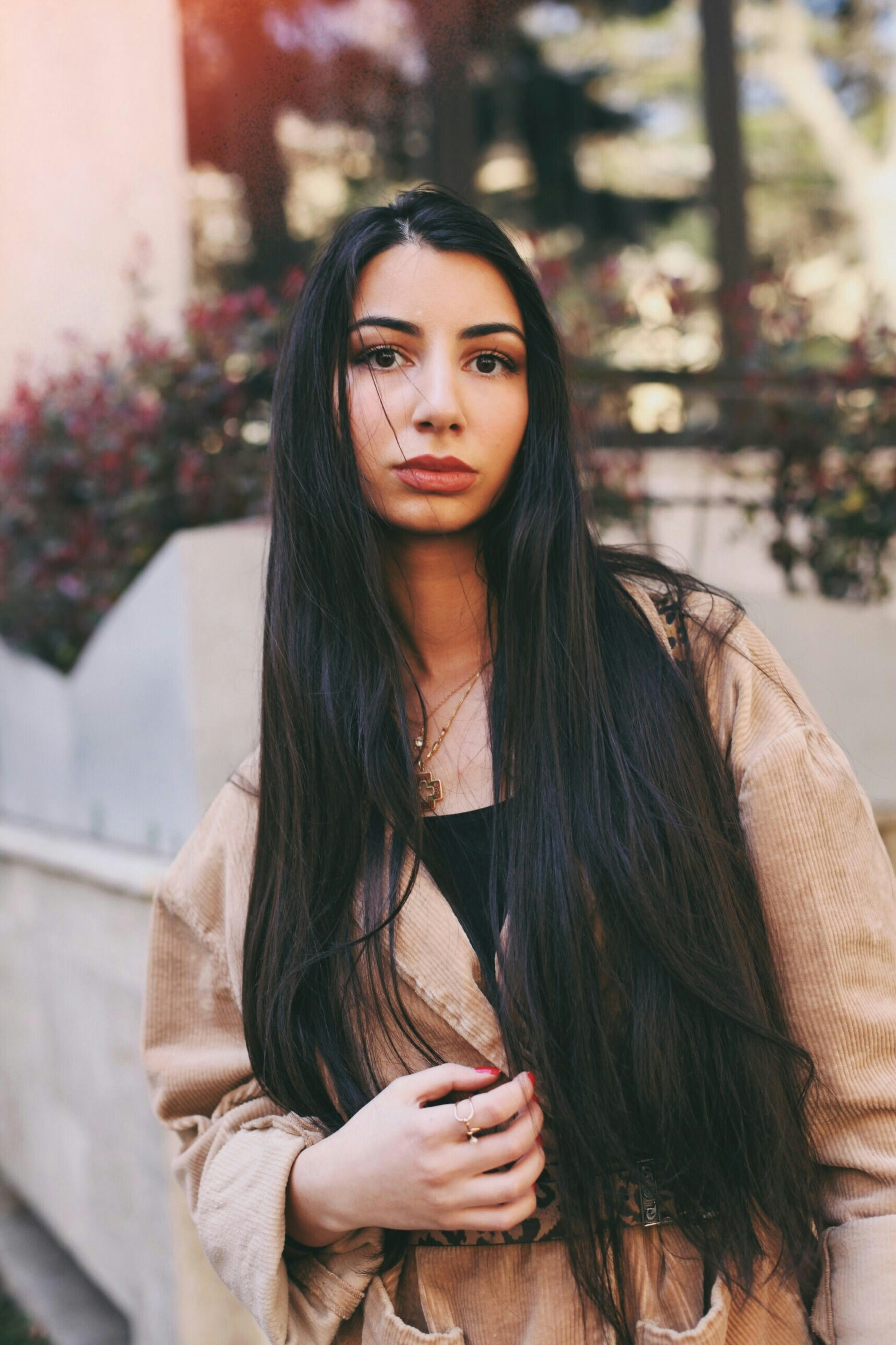 a woman with Japanese Hair Straightening