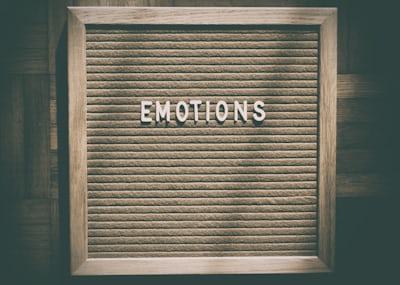 Sign with the word Emotions on it.