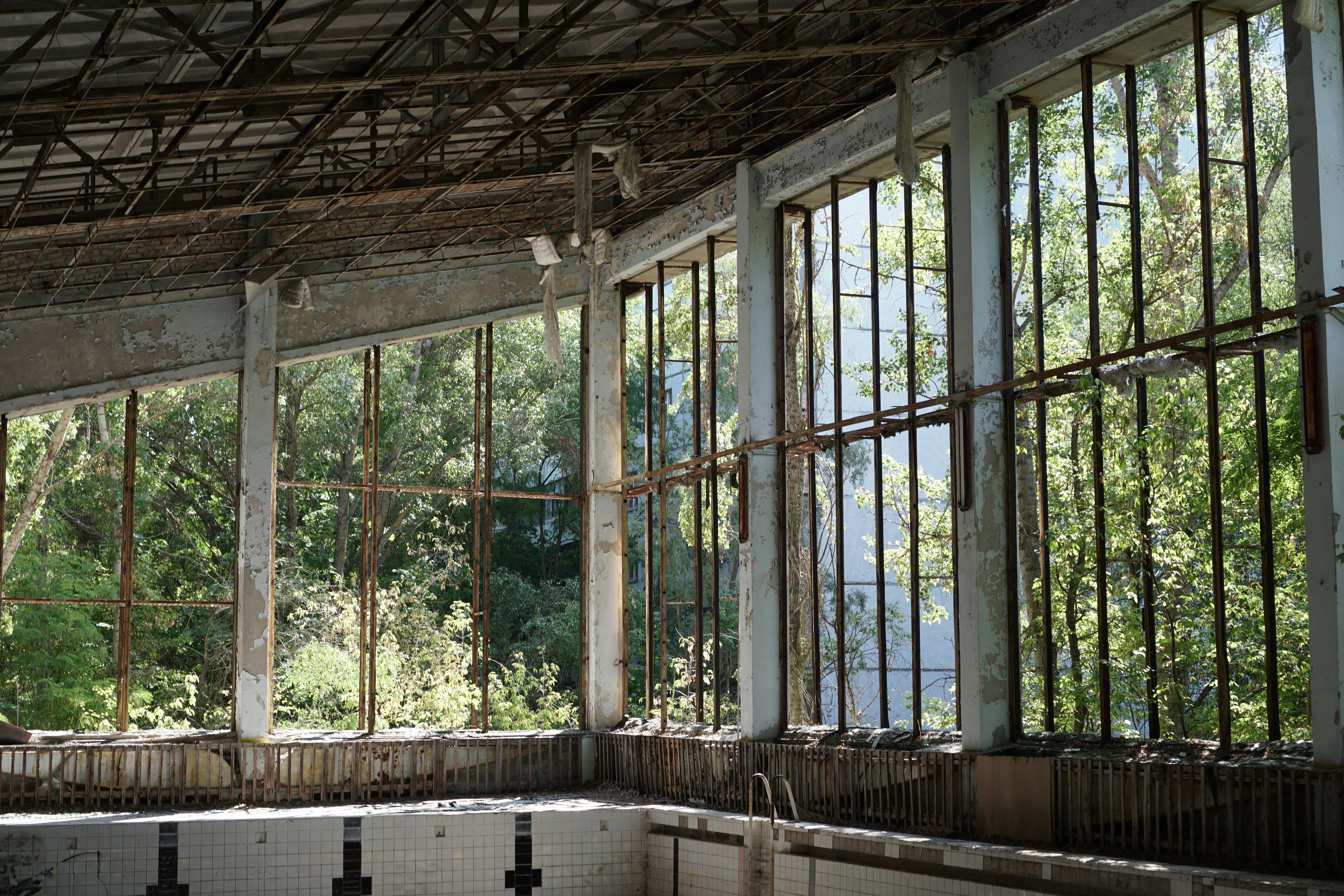 white wooden framed glass window