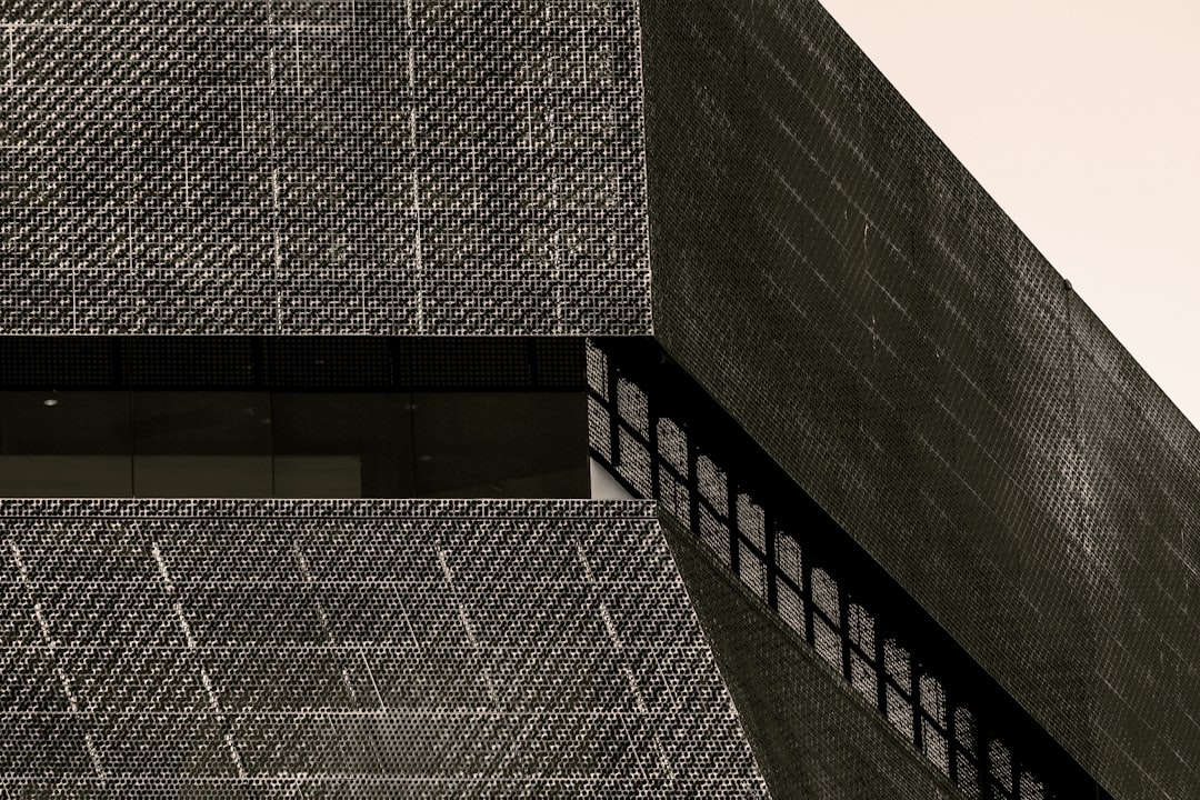 black and white concrete building