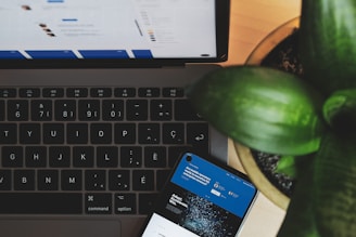 blue and white visa card on black and gray laptop computer