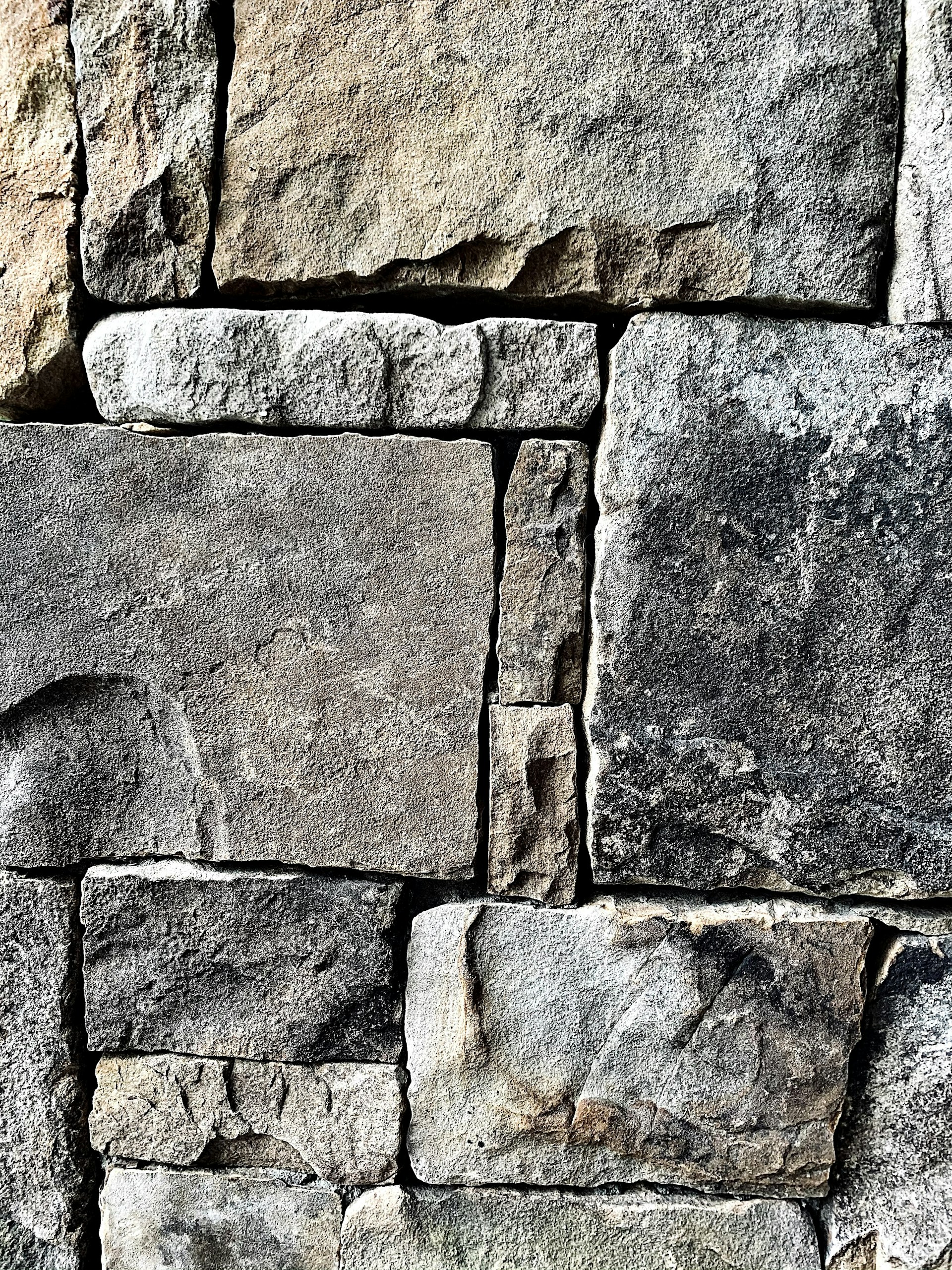 gray and black brick wall