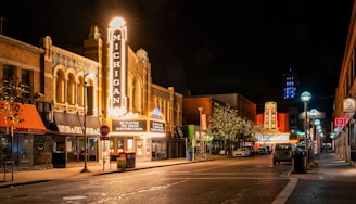 white and brown concrete building during nighttime